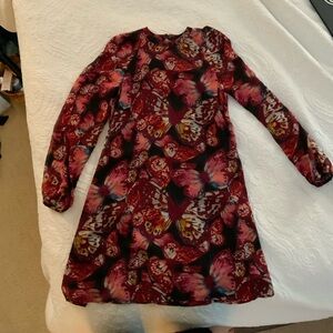 Beautiful a-line open back butterfly print cocktail dress